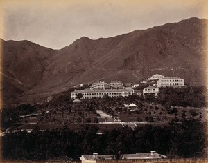 view Hong Kong: Botanical Gardens and Albany, looking south from Government House. Photograph by W.P. Floyd, ca. 1873.