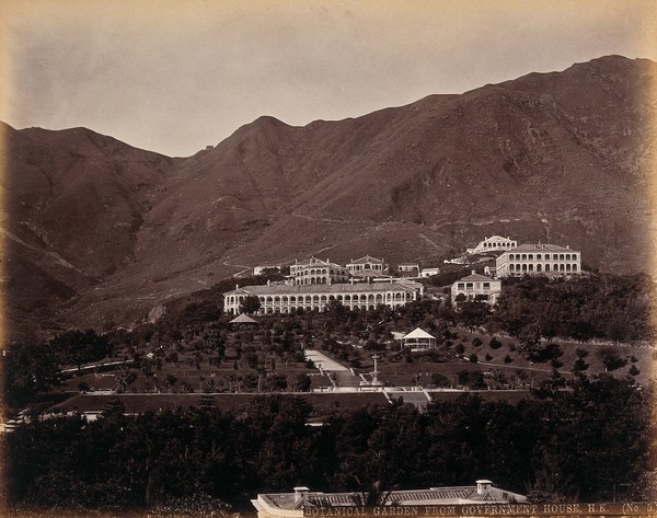 Hong Kong: Botanical Gardens and Albany, looking south from Government House. Photograph by W.P. Floyd, ca. 1873.