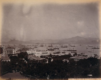 Hong Kong: general view looking west to the harbour. Photograph by W.P. Floyd, ca. 1873.