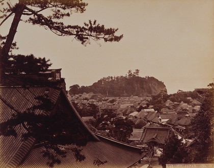 Katasie, a Japanese village near Kamakura, in wooded country. Photograph by W.P. Floyd, ca. 1873.