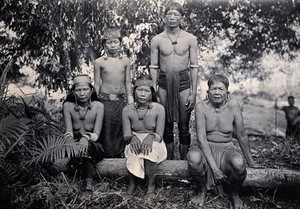 view Sarawak: members of a Kayan tribe from the Upper Rejang River region. Photograph.