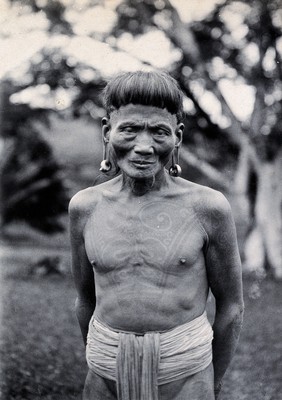 Sarawak: a Ukit tribesman. Photograph.