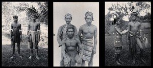 view Sarawak: a Kayan and Sea Dayak man, three Land Dayaks, and a Sea Dayak man and woman. Photographs.