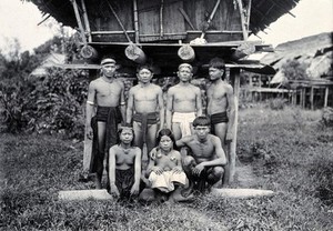 view Sarawak: a group of Long Sibatu Kenyah people. Photograph.