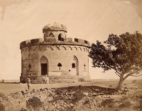 India: a fortified flagstaff battery. Photograph by F. Beato.