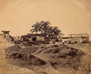 view India: a ruined building. Photograph by F. Beato, c. 1858.