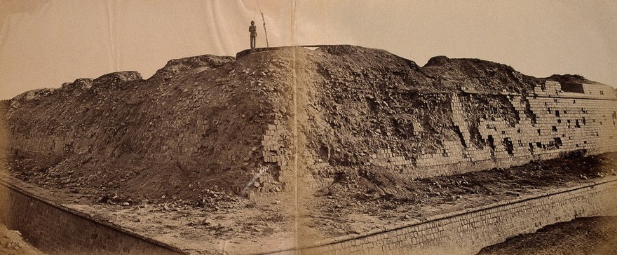 India: ruins of the 'Moree bastion' near Delhi. Photograph by F. Beato, c. 1858.