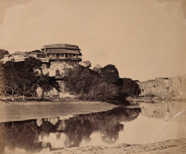 India: 'portion of Palace and Selimgurh'. Photograph by F. Beato, c. 1858.