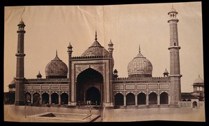 view India: Jami Masjid mosque, Delhi. Photograph by F. Beato.