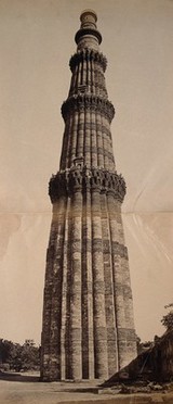 India: the Pillar of Kootub near Delhi. Photograph by F. Beato, c. 1858.