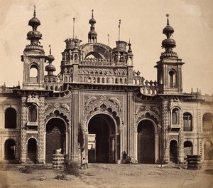 view Kaiser Bagh, Lucknow, India: the great gateway. Photograph by Felice Beato, ca. 1858.