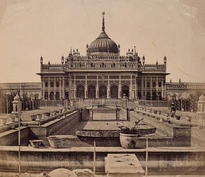 Lucknow, India: the Hoseinabad Emambara and the tomb of Mahomed Ally Khan after the Indian Rebellion. Photograph by Felice Beato, ca. 1858.