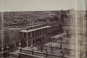 view Lucknow, India: panoramic view from the Kaiser Bagh palace: section two. Photograph by Felice Beato, ca. 1858.