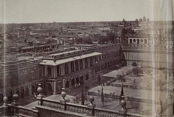 Lucknow, India: panoramic view from the Kaiser Bagh palace: section two. Photograph by Felice Beato, ca. 1858.