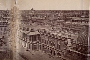 view Lucknow, India: panoramic view from the Kaiser Bagh palace: section four. Photograph by Felice Beato, ca. 1858.