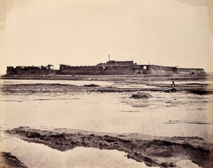 Taku, China: the North Fort on the Peiho River during the Second China War. Photograph by Felice Beato, 1860.