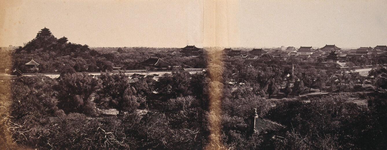 View of the Imperial Winter Palace, Beijing, showing the artificial hill, 29th October 1860.