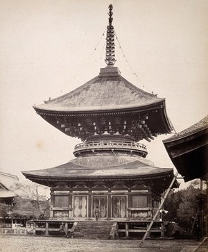 view The Temple of Kamakura, Japan. Photograph by Felice Beato, ca. 1868.