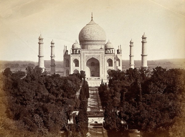 The Taj Mahal, Agra, India: aerial view. Photograph, ca. 1900.