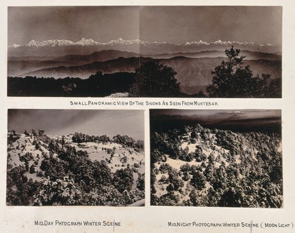 Muktesar, Punjab, India: view of snow-capped mountains taken from Muktesar. Photograph, 1897.