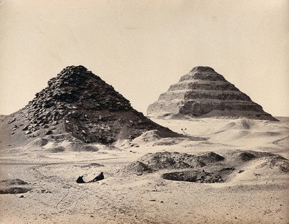 The Pyramids of Sakkarah, Egypt: view from the north east. Photograph by Francis Frith, 1858.
