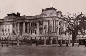 view Cape Town, South Africa: houses of parliament. Woodburytype, 1888, after a photograph by Robert Harris.