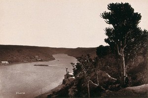 view East London, South Africa: part of the Buffalo River. Woodburytype, 1888, after a photograph by Robert Harris.