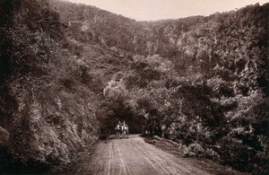 view Zuurberg Pass, South Africa: a wagon road. Woodburytype, 1888, after a photograph by Robert Harris.