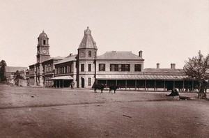 view Queenstown, South Africa: the public buildings. Woodburytype, 1888, after a photograph by Robert Harris.