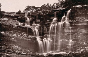 view Umbilo Falls, South Africa: waterfalls near Durban. Woodburytype, 1888, after a photograph by Robert Harris.