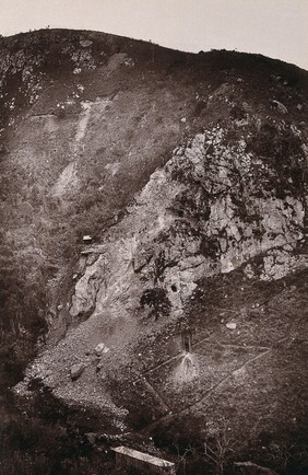 Transvaal, South Africa: Bray's Golden Quarry on Sheba Reef. Woodburytype, 1888, after a photograph by Robert Harris.