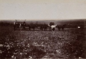 view South Africa: English tourists at the battlefield of Doornkop. 1896.
