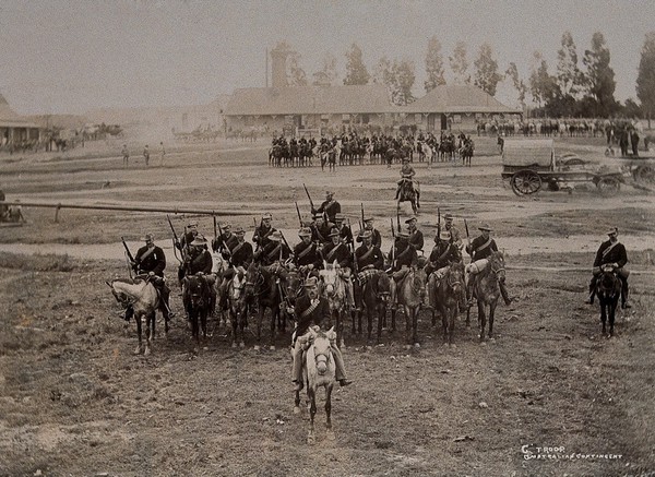 South Africa: a troop of Australian soldiers. Photograph by Barnett, 1896.