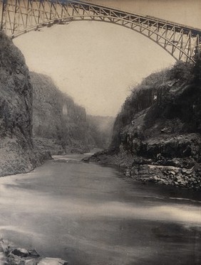 Zimbabwe: a bridge from the river beneath. Photograph by Sir William Crookes, 1905.