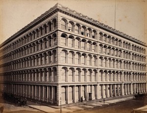 view The A.T. Stewart store, Broadway, New York City. Photograph by Francis Frith, ca. 1880.