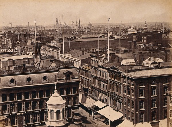 Philadelphia, Pennsylvania: view across rooftops. Photograph, ca. 1880.
