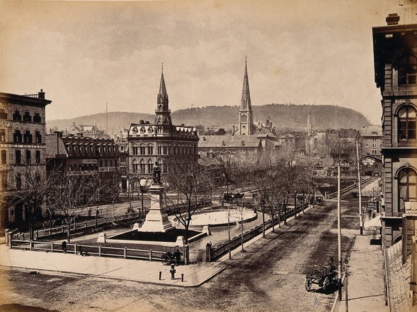Victoria Square, Montreal, Quebec. Photograph, ca. 1880.