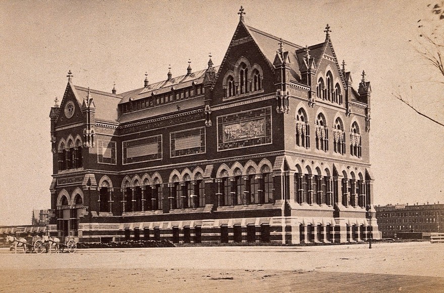 Museum of Fine Arts, Copley Square, Boston, Massachusetts. Photograph, ca. 1880.