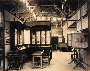 view The 1904 World's Fair, St. Louis, Missouri: a Swedish exhibit relating to education featuring examples of needlework. Photograph, 1904.