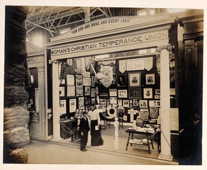 The 1904 World's Fair, St. Louis, Missouri: the Woman's Christian Temperance Union stand. Photograph, 1904.