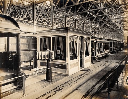 The 1904 World's Fair, St. Louis, Missouri: American train carriage exhibit. Photograph, 1904.