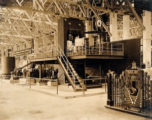 view The 1904 World's Fair, St. Louis, Missouri: machinery manufactured by the American Well Works company. Photograph, 1904.