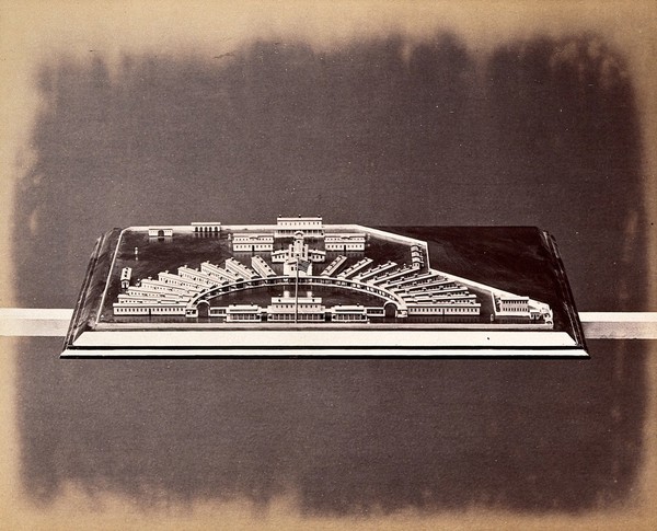 Philadelphia International Exposition, 1876: Hicks Hospital, Baltimore, Maryland: model. Photograph, 1876.