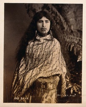 New Zealand: a Maori woman. Albumen print by Pulman Photo.