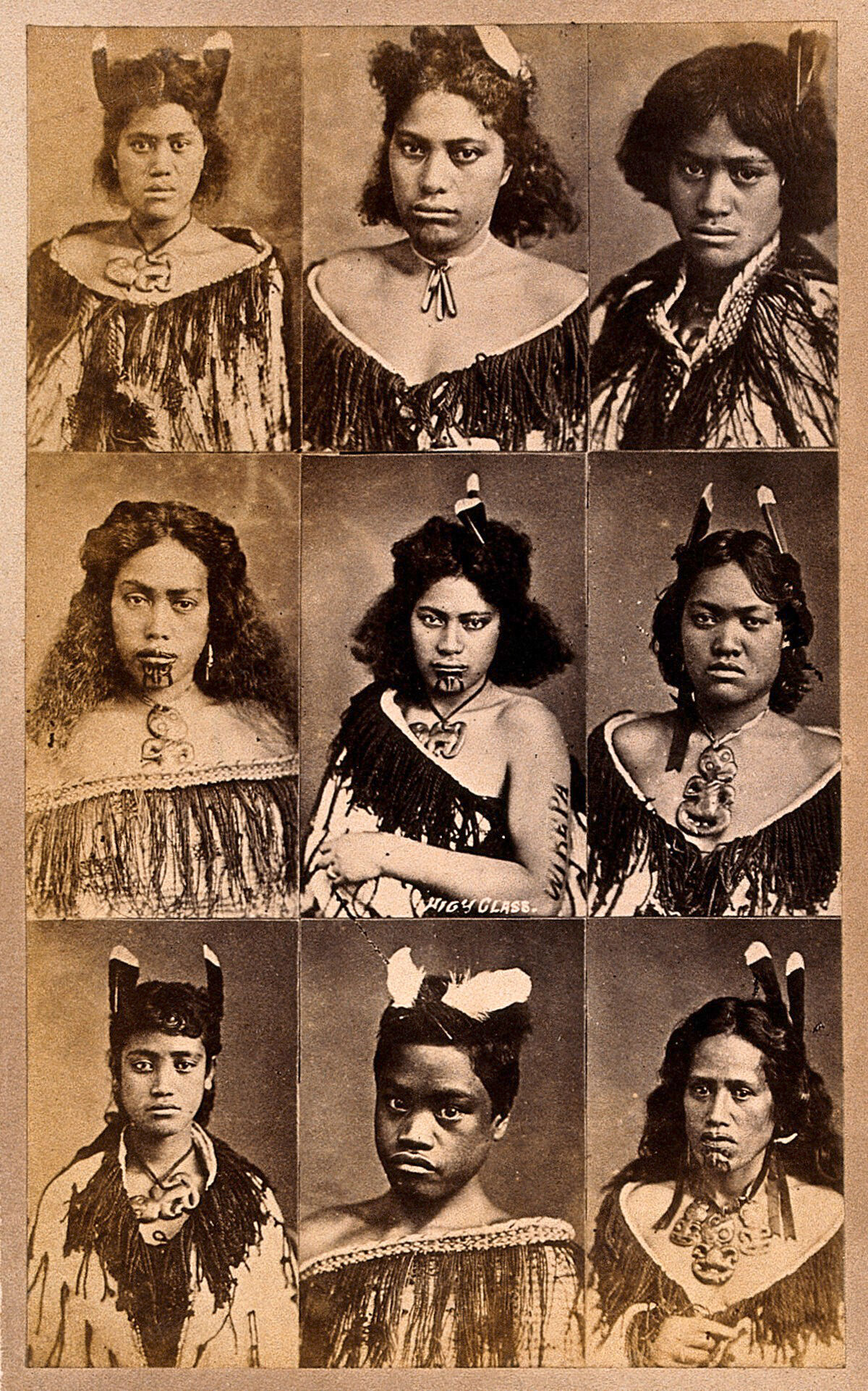 New Zealand: nine individual photos of Maori people ...
