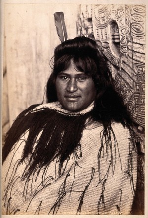 view New Zealand: a Maori woman. Albumen print.