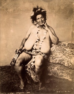 view Ethiopia: the nurse of the Emperor (Negus). Albumen print by H. Arnoux.