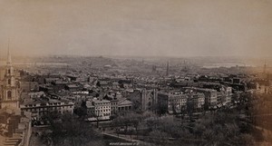 view Boston city centre, Boston, Massachusetts: elevated view. Photograph by Francis Frith, ca. 1880.