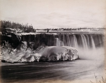 Niagara Falls, New York: the American Fall, in winter. Photograph by Francis Frith, ca. 1880.