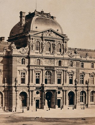 Pavillon Sully, the Louvre, Paris, France. Photograph (by Édouard Baldus ?), ca. 1860.